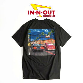インアンドアウトバーガー 半袖 Tシャツ 2018 ハリウッドクルージング ブラック (メンズ S-XXL In-N-Out Burger ご当地Tシャツ 海外買い付け スーベニア)