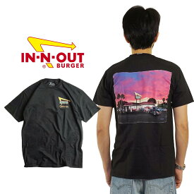 インアンドアウトバーガー 半袖 Tシャツ 2020 カリフォルニアサンセット ブラック (メンズ S-XXL In-N-Out Burger ご当地Tシャツ 海外買い付け スーベニア)