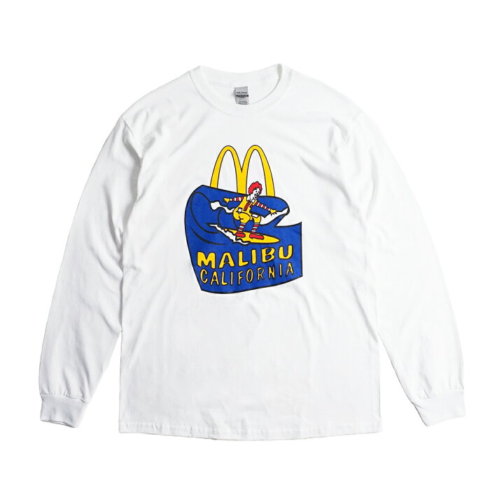 楽天市場】マクドナルド 長袖 Tシャツ 波乗りドナルド マリブ店限定 