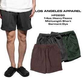 ロサンゼルスアパレル LOSANGELES APPAREL HF02GD 14オンス ヘビーフリース スウェットショーツ ガーメントダイ ｜ メンズ S M L XL アメリカ製 米国製 後染め