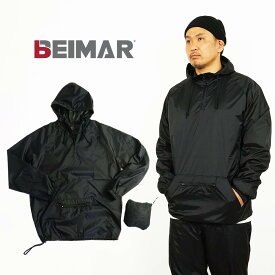 ビーマー BEIMAR パッカブルアノラック プルオーバーナイロンシェル ブラック (メンズ S-XXL パーカー ウインドブレーカー 雨具)