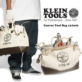 クラインツールズ KLEIN TOOLS キャンバスツールバッグ 14インチ ｜ 5102-14 キャンバス リベット レザー 工具入れ 工具箱