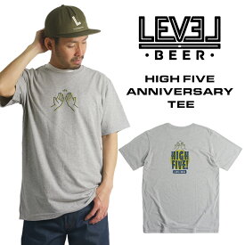 レベルビア LEVEL BEER 半袖Tシャツ ハイファイブ ｜ ユニセックス アメリカ製 米国製 オーガニックコットン