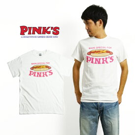 ピンクス ホットドッグス PINK’S HOTDOGS 半袖 Tシャツ 別注 ピンクスフロントプリント（メンズ S-XXL 海外買い付け スーベニア ご当地）
