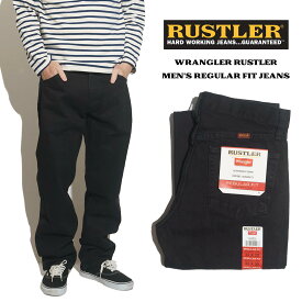 ラスラー RUSTLER レギュラーフィット ストレートジーンズ コールブラック ｜ 87619CB メンズ W30-42 ラングラー Wrangler ヘビーウエイト ブラックデニム