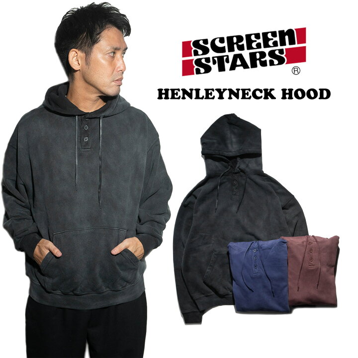 クーポン配布中 スクリーンスターズ SCREEN STARS ヘンリーネックパーカ 2423-021SS メンズ M-XL スウェット パーカー 裏パイル Jalana ジャラーナ