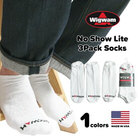 【クーポン配布中】【返品不可】ウィグワム Wigwam アンクルソックス スーパー60 ノーショ－ライト 3足セット ホワイト (アメリカ製 米国製 NO SHOW LITE 3P 靴下）