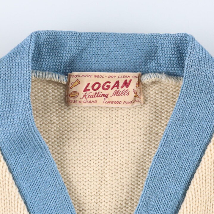 楽天市場】古着 50年代 LOGAN Knitting Mills ウールレタードニット 