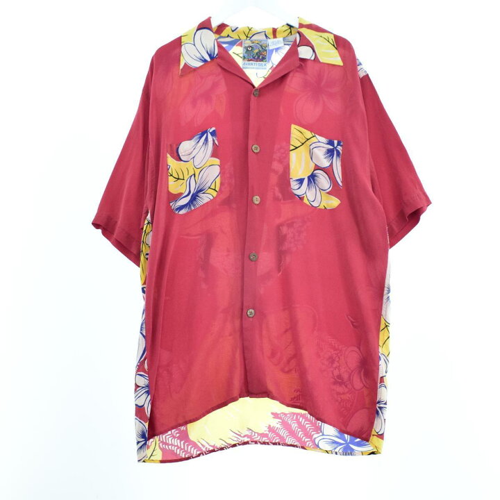 楽天市場】古着 AVANTI SILK ハイビスカス柄 フラガール柄 バック 