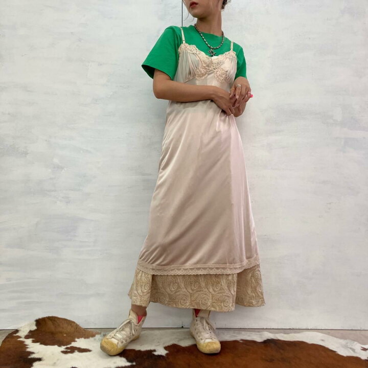 楽天市場】古着 70年代~ UNKNOWN ランジェリー キャミソールワンピース  