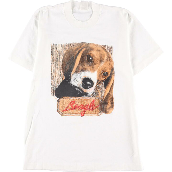 楽天市場】古着 90年代 BEAGLE ビーグル 犬柄 アニマルプリントTシャツ  