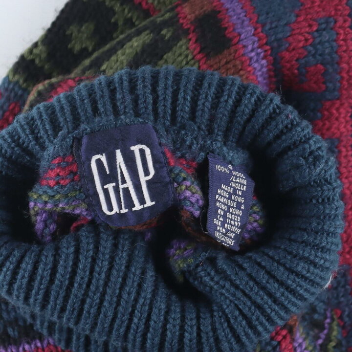 楽天市場】古着 90年代 ギャップ GAP 総柄 ネイティブ柄 ウールニット 