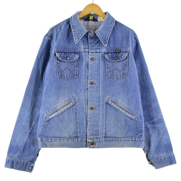 楽天市場】古着 70年代 ラングラー Wrangler 黒タグ デニムジャケット  