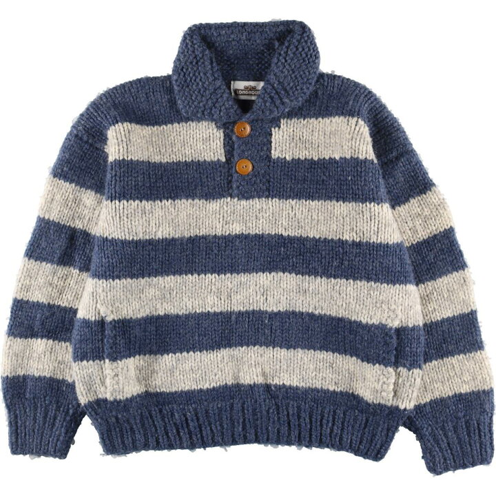楽天市場】＼30％OFF／古着 LONGHOUSE ボーダー柄 ハーフボタン 