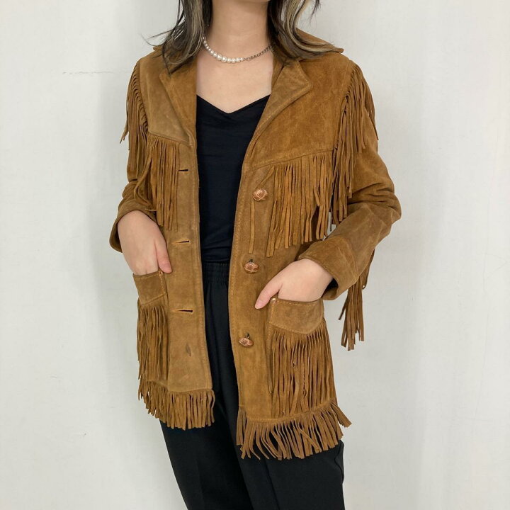 楽天市場】古着 70年代 ショット SCHOTT RANCHER フリンジ付き 本革  