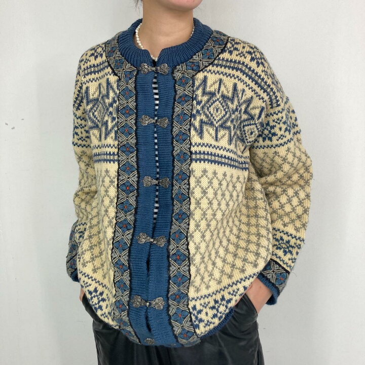 楽天市場】古着 DALE OF NORWAY 総柄 ウール チロルカーディガン 