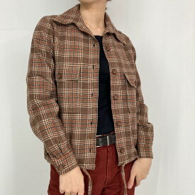 ＼50%OFF／古着 70'S ペンドルトン PENDLETON チェック柄 ウールシャツジャケット USA製 レディースM ヴィンテージ /eaa297091 【中古】 【221208】【エルル】 【SS2406】