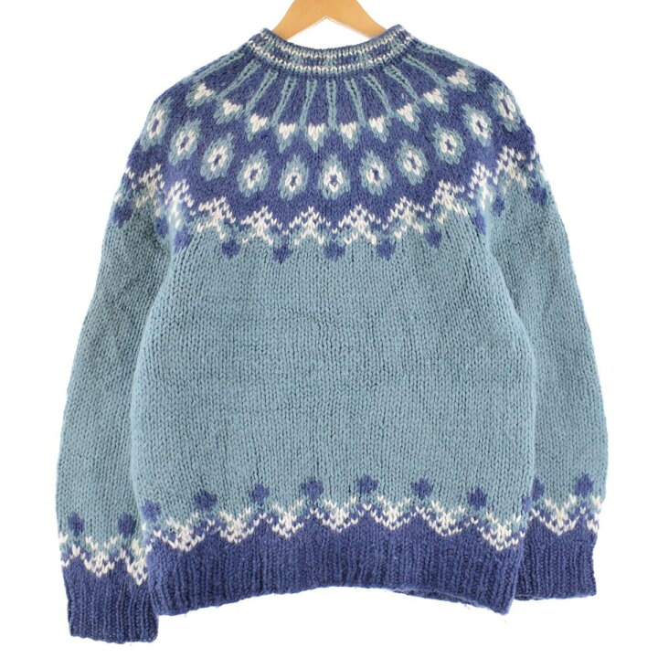 楽天市場】古着 Alva Knit コンチョボタン ノルディック ウールニット 