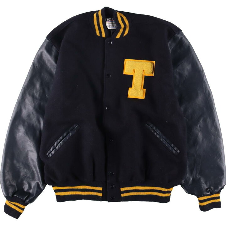 楽天市場】古着 90年代 DeLONG バーシティジャケット 袖革ウール  