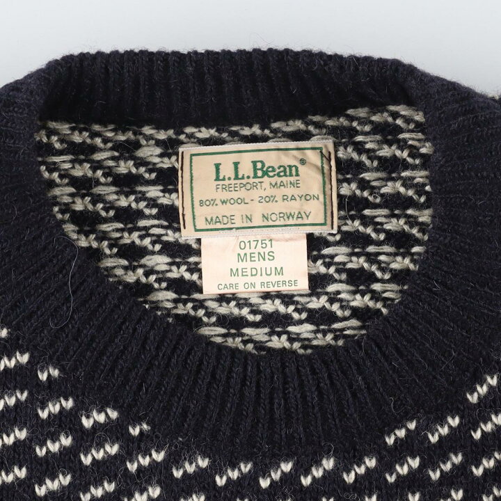 楽天市場】古着 80年代 エルエルビーン L.L.Bean バーズアイ柄 ウール  