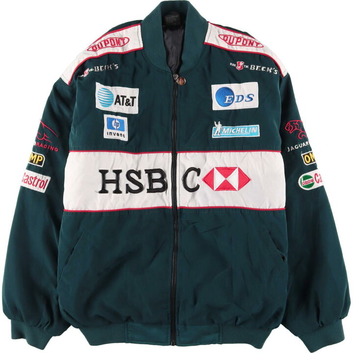 楽天市場】古着 JAGUAR JAGUAR RACING 袖刺繍 両面刺繍 中綿入り 