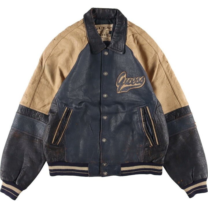 楽天市場】古着 ゲス Guess オールレザー スタジャン アワード 
