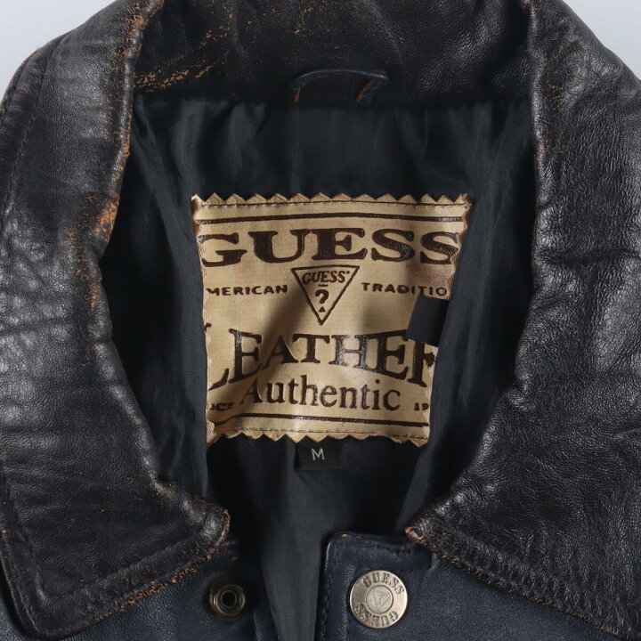 楽天市場】古着 ゲス Guess オールレザー スタジャン アワード  