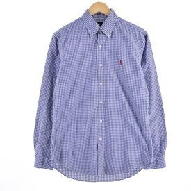古着 ラルフローレン Ralph Lauren ギンガムチェック 長袖 ボタンダウンチェックシャツ メンズM /eaa314639 【中古】 【230303】