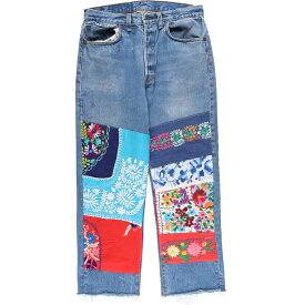 古着 90'S リーバイス Levi's 501-0115 パッチワーク カットオフ ストレートデニムパンツ USA製 メンズw30 ヴィンテージ /eaa316896 【中古】 【230609】