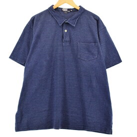 古着 ラルフローレン Ralph Lauren POLO by Ralph Lauren 半袖 ボーダー ポロシャツ USA製 メンズXXL /eaa320797 【中古】 【230429】