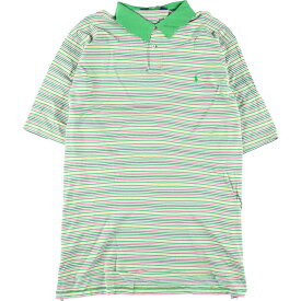 ＼50%OFF／古着 ラルフローレン Ralph Lauren POLO GOLF ポロゴルフ 半袖 ボーダー ポロシャツ メンズXXL /eaa321356 【中古】 【230327】 【SS2406】