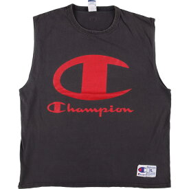 古着 90'S チャンピオン Champion AUTHENTIC ATHLETIC APPAREL デカ目 ノースリーブ ロゴプリントTシャツ メンズXL ヴィンテージ /eaa325882 【中古】 【230416】 【SS2309】