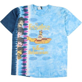 古着 LIQUID BLUE THE BEATLES ビートルズ Yellow Submarine イエローサブマリン タイダイ柄 バンドTシャツ バンT USA製 メンズL /eaa326230 【中古】 【230408】 【SS2309】