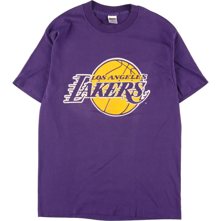 USA製 NBA LA LAKERS レイカーズ 総柄プリント 入念 Tシャツ バスケ