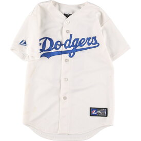 古着 majestic ロサンゼルス ドジャース Los Angeles Dodgers ベースボールシャツ レディースM /eaa328555 【中古】【エルル230512】 【230513】 【エルル】 【SS2309】
