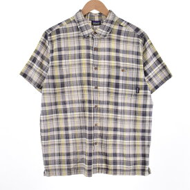 ＼50%OFF／古着 パタゴニア Patagonia ORGANIC COTTON オーガニックコットン 半袖 チェックシャツ メンズM /eaa335099 【中古】 【230518】 【SS2406】