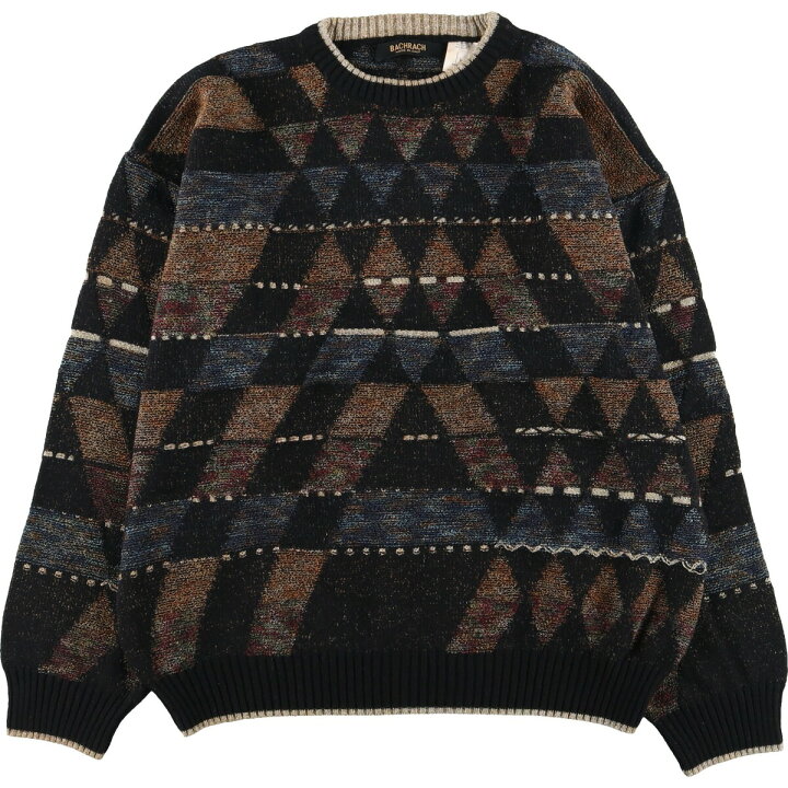 楽天市場】古着 BACHRACH 総柄 ウールニットセーター メンズXL 