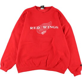 古着 90'S スターター Starter NHL Detroit Red Wings トロイトレッドウィングス スウェットシャツ トレーナー USA製 メンズXL ヴィンテージ /eaa335472 【中古】 【230516】 【SS2309】