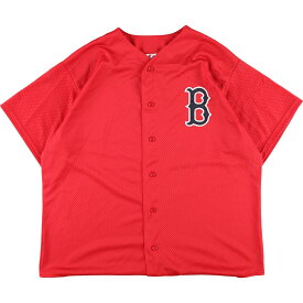 古着 マジェスティック majestic MLB BOSTON RED SOX ボストンレッドソックス ゲームシャツ ベースボールシャツ USA製 メンズXXL /eaa337016 【中古】 【230525】 【SS2309】