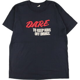 古着 80'S スクリーンスターズ SCREEN STARS D.A.R.E. 薬物乱用予防教育 プリントTシャツ USA製 メンズL ヴィンテージ /eaa338971 【中古】 【230529】 【SS2309】