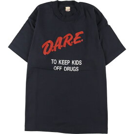 古着 80'S スクリーンスターズ SCREEN STARS D.A.R.E. 薬物乱用予防教育 プリントTシャツ USA製 メンズM ヴィンテージ /eaa339372 【中古】 【230530】 【SS2309】