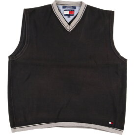 古着 90'S トミーヒルフィガー TOMMY HILFIGER Vネック コットンニットベスト メンズXL ヴィンテージ /eaa347265 【中古】 【231119】 【SS2403】