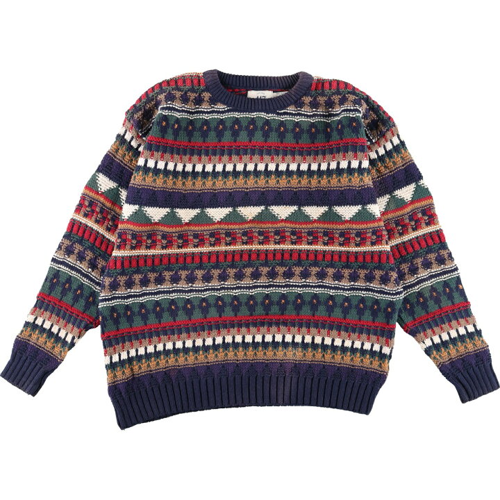 楽天市場】古着 VAN HEUSEN 総柄 コットンニットセーター USA製 メンズ  