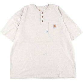 古着 ビッグサイズ カーハート Carhartt ORIGINAL FIT ヘンリーネック 半袖 ワンポイントロゴポケットTシャツ メンズXXXL /eaa350728 【中古】 【230710】【エルル】