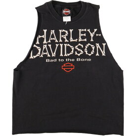 古着 ヘインズ Hanes Harley-Davidson ハーレーダビッドソン 両面プリント カットオフ モーターサイクル バイクTシャツ ノースリーブ USA製 レディースM /eaa352498 【中古】 【230716】【エルル】