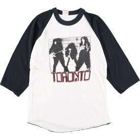 古着 80'S APPLE TORONTO トロント 両面プリント ラグラン バンドTシャツ バンT カナダ製 メンズS /eaa358545 【中古】 【230730】