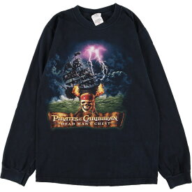 古着 アンビル anvil バータグ PIRATES OF THE CARIBBEAN パイレーツ オブ カリビアン ロングTシャツ ロンT メンズS /eaa358627 【中古】 【230804】