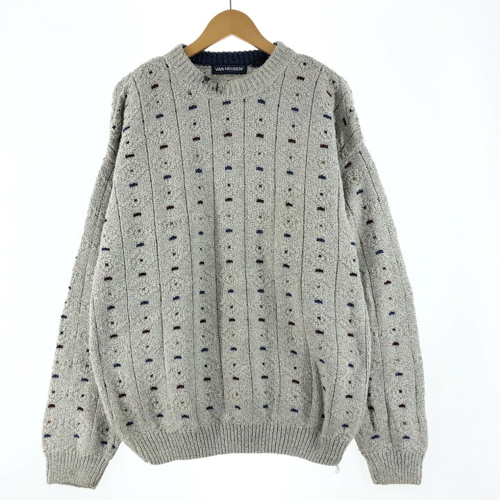 楽天市場】古着 VANHEUSEN VAN HEUSEN 総柄 コットンニットセーター  