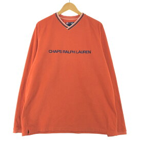 古着 90'S ラルフローレン Ralph Lauren CHAPS チャップス Vネック フリースプルオーバー メンズXL ヴィンテージ /eaa362519 【中古】 【231028】 【SS2403】