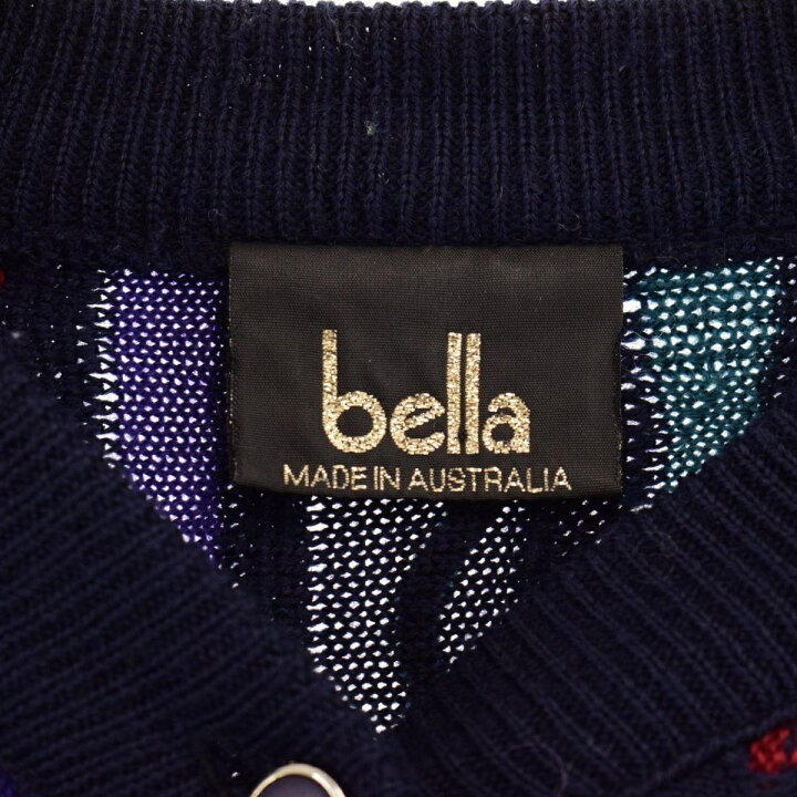 楽天市場】古着 bella 総柄 3Dニットセーター ウールニット 